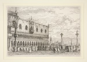 La Piera del Bando, V., z serii Vedute (Widoki) autorstwa Canaletto (Giovanni Antonio Canal)