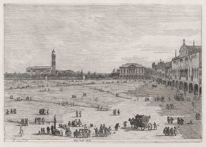 Pr? della Valle (Prato della Vale), z serii Vedute (Widoki) autorstwa Canaletto (Giovanni Antonio Canal)