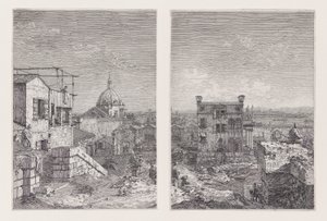 Dom z napisem z cyklu Weduta (Widoki) autorstwa Canaletto (Giovanni Antonio Canal)