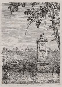Mały Pomnik z cyklu Weduta (Widoki) autorstwa Canaletto (Giovanni Antonio Canal)