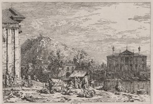 Targ w Dolo, z cyklu Weduta (Widoki) autorstwa Canaletto (Giovanni Antonio Canal)