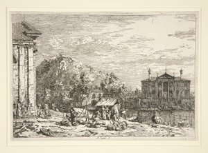 Targ w Dolo, z cyklu Weduta (Widoki) autorstwa Canaletto (Giovanni Antonio Canal)
