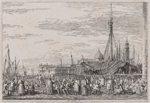 Targ na Molo z cyklu Weduta (Widoki) autorstwa Canaletto (Giovanni Antonio Canal)