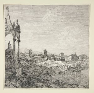 Widok miasta z biskupem autorstwa Canaletto (Giovanni Antonio Canal)