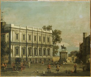 Capriccio budynków w Whitehall, ok. 1754 autorstwa Giovanni Antonio Canal