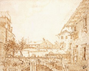 Widok na taras w Padwie, autorstwa Giovanni Antonio Canal