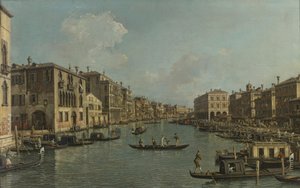 Der Canal Grande mit Blick in südöstlicher Richtung auf die Rialtobrücke Kanał Grande z widokiem na południowy wschód w kierunku mostu Rialto