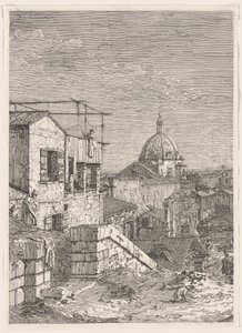 Wyobrażony widok na Wenecję (lewa część) autorstwa Canaletto