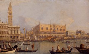 Włoski: Veduta del Palazzo Ducale di Venezia Widok na Pałac Książęcy w Wenecji autorstwa Canaletto