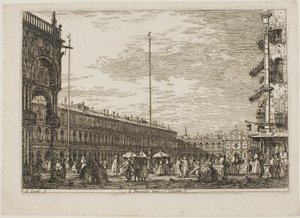 le Procuratie niove e S. Ziminian V., z Vedute autorstwa Canaletto