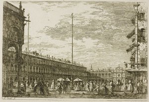 Le Procuratie niove e S. Ziminian V, z Vedute autorstwa Canaletto