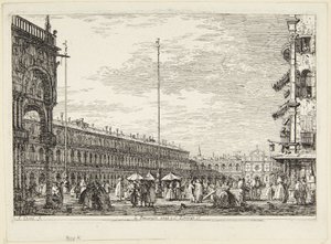 Piazza San Marco z Procuratie Nuove i San Geminiano autorstwa Canaletto