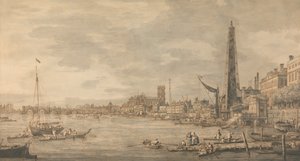 Miasto Westminster z okolic bramy wodnej York autorstwa Canaletto