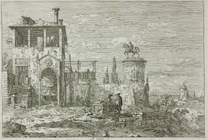 Pomnik konny, z Vedute autorstwa Canaletto
