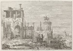 Pomnik konny [u góry po prawej] autorstwa Canaletto