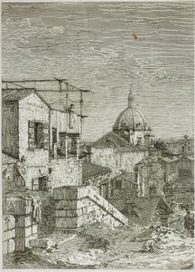 Dom z Inskrypcją i Dom z Perystylem, z wedut autorstwa Canaletto