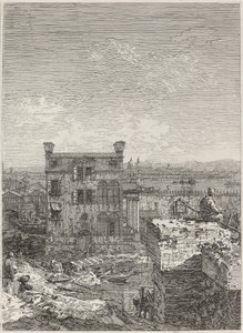 Dom z perystylem [po prawej], 1741. autorstwa Canaletto