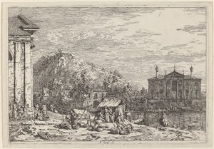 Rynek w Dolo, ok. godz. 17351746. autorstwa Canaletto