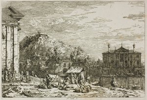 Rynek w Dolo, z Vedute autorstwa Canaletto
