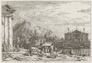 Rynek w Dolo [na dole po lewej] autorstwa Canaletto