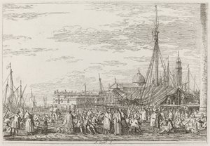 Rynek na Molo [u góry po lewej], ok. godz. 17351746. autorstwa Canaletto