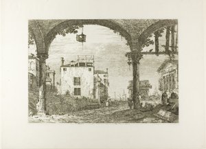 Portyk z latarnią, z Vedute autorstwa Canaletto