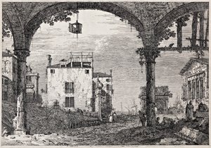 Portyk z latarnią
z cyklu „Vedute” (Widoki) autorstwa Canaletto