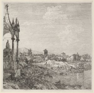 Widok miasta z Grobem Biskupim, ok. 1930 r. 1740. autorstwa Canaletto
