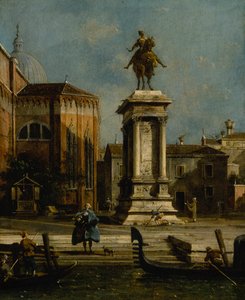 Widok na konny posąg Bartolomeo Colleoniego autorstwa Canaletto