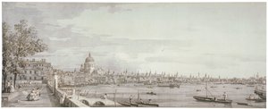 Widok na Tamizę, Londyn, ok. 1750 autorstwa Canaletto