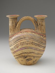 Askos, koniec IV-III wpne (ceramika z czarną, różową i czerwoną farbą) autorstwa Canosan Workshop (attr.to)