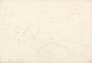 Most w pobliżu kościoła Loweswater w Scale Hill, 2 sierpnia autorstwa Capt. Thomas Hastings