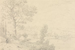 Patrząc na Wootton Bridge, Isle of Wight, sierpień 1828 autorstwa Capt. Thomas Hastings