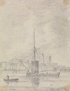 Statki na Tamizie w pobliżu London Bridge, październik 1816 r autorstwa Capt. Thomas Hastings