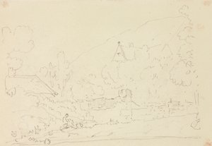 Szkic domków na drzewach autorstwa Capt. Thomas Hastings