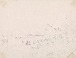 Szkic sceny na plaży, Hastings autorstwa Capt. Thomas Hastings