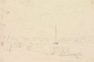 Szkic krajobrazu rzecznego, Isle of Wight autorstwa Capt. Thomas Hastings