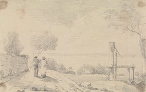 Szkic drogi brzegowej w pobliżu platformy autorstwa Capt. Thomas Hastings