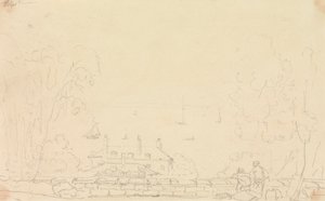 Szkic posiadłości w pobliżu brzegu, Isle of Wight autorstwa Capt. Thomas Hastings