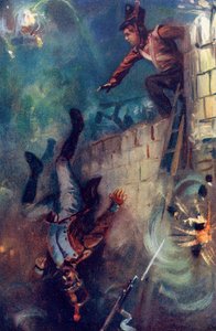 Wrzucił go do strasznego rowu, z książki "Grant the Grenadier" Waltera Wooda, wydanej przez Routledge, ok. 1912 r.