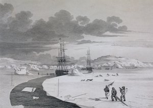 Cięcie na Wyspie Zimowej, październik 1821, z Journal of a Second Voyage for the Discovery of a North West Passage from the Atlantic to the Pacific wykonane w latach 1821-22-23, przez William Edwar