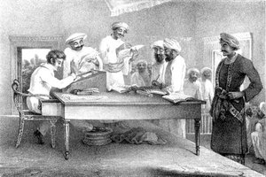 Sędzia Kutchery-Meerut, z „Widoki w Indiach, św. Helena i samochód Nicobar”, wyd. 1835 (grawerowanie) autorstwa Captain John Luard