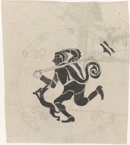 Dekoracyjny projekt łowcy zająca autorstwa Carel Adolph Lion Cachet