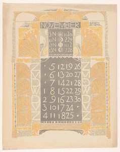 Kalenderblatt November 1899 autorstwa Carel Adolph Lion Cachet
