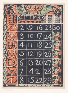 Kalenderblatt September 1900 autorstwa Carel Adolph Lion Cachet