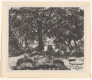 Ogród z dużym drzewem autorstwa Carel Adolph Lion Cachet