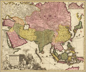 Mapa Azji z 1695 r. autorstwa Carolusa Allarda