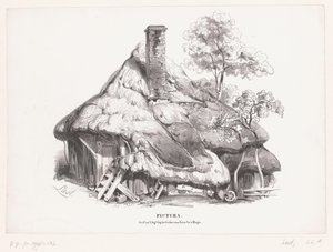 Farma z dachem torfowym Pictura (tytuł serii na obiekcie) autorstwa Carel Christiaan Antony Last