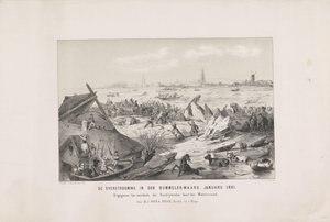 Powódź w Bommelerwaard. styczeń 1861 (tytuł na obiekcie) autorstwa Carel Christiaan Antony Last