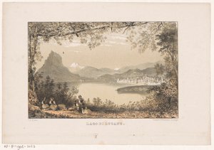 Widok na jezioro Lugano Lago di Lugano (tytuł na obiekcie) autorstwa Carel Christiaan Antony Last